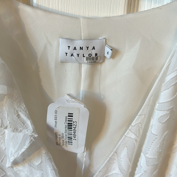 Tanya Taylor White Floral Bianka Silk Dress 6 RTR - Picture 7 of 14